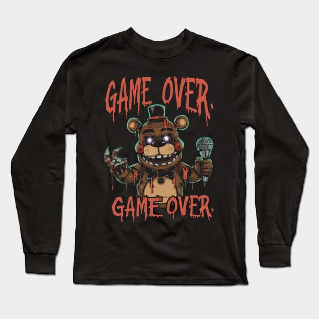 Five Nights At Freddy's Game Over Long Sleeve T-Shirt by Aldrvnd